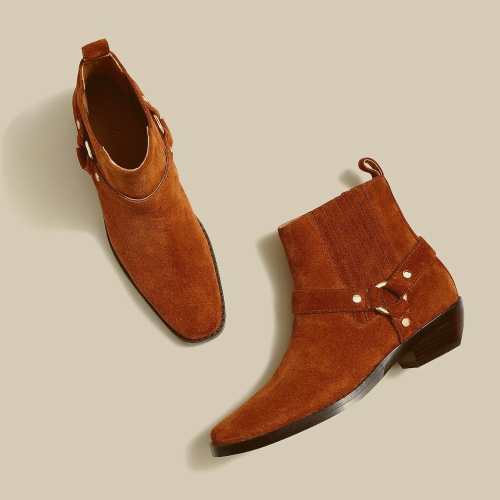 MADEWELL The Santiago Western Ankle Boot in Dried Maple Size US8.5